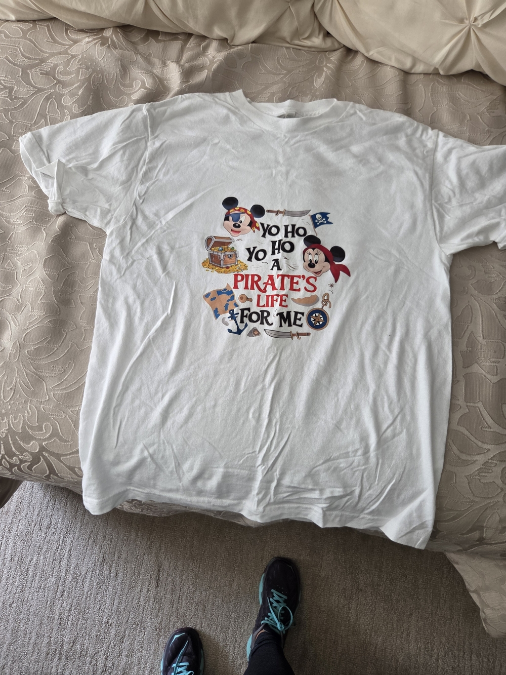 Kids White Mickey Pirate Graphic Tee. -perfect For Pirate Night On Disney Cruise